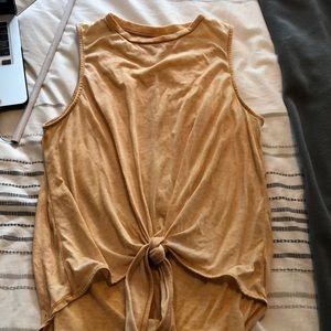 Pale Orange tank with tie in front